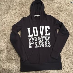 PINK V neck hooded sweatshirt